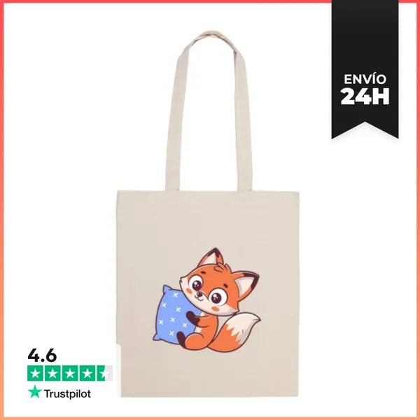 Bolsa De Tela Zorro Cariñoso Y Estrella Azul LaTostadora