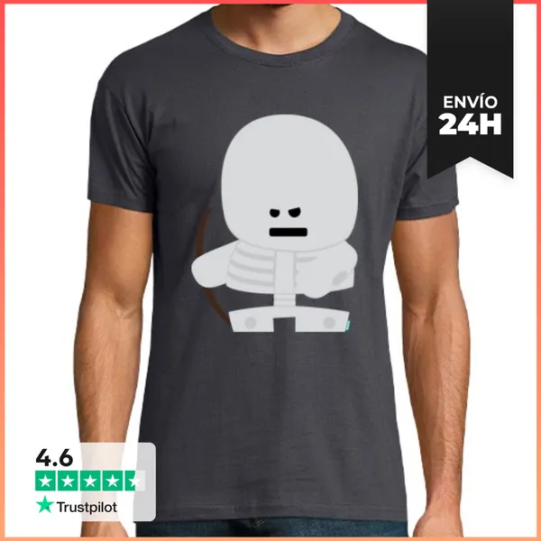 Camiseta Hombre Clásica Bubble Minecraft Esqueleto LaTostadora
