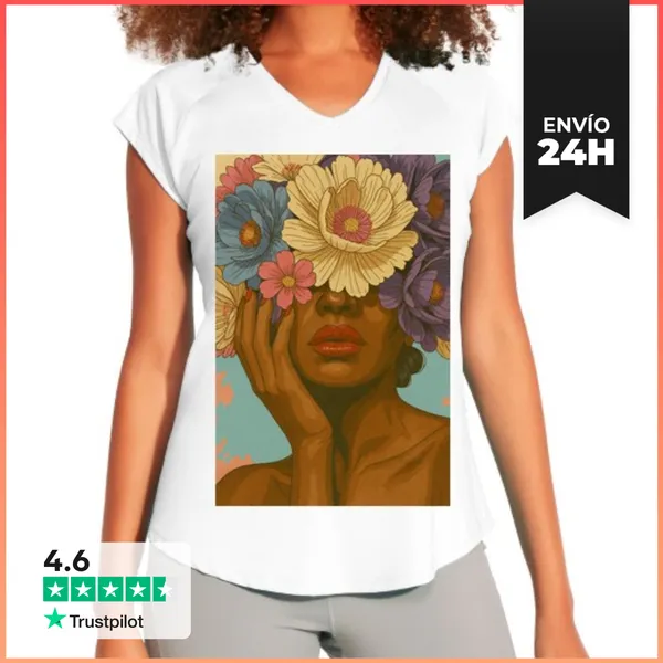 Camiseta Deportiva Mujer Flowers Girl LaTostadora
