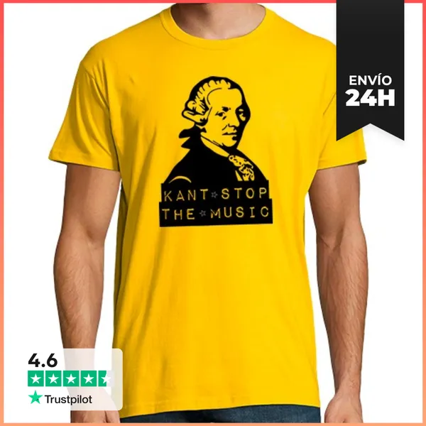 Camiseta Hombre Clásica Kant Stop The Music LaTostadora