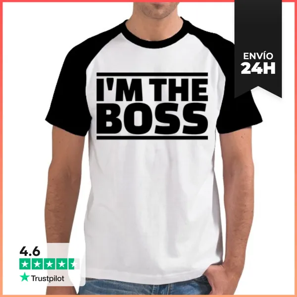 Camiseta Hombre, Estilo Béisbol Soy El Jefe LaTostadora