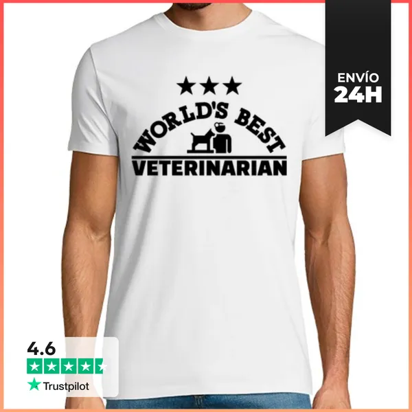 Camiseta Hombre Clásica Mejor Veterinario Del Mundo LaTostadora