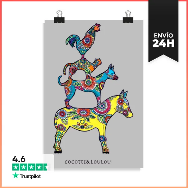 Póster Vertical Los Músicos De Bremen LaTostadora