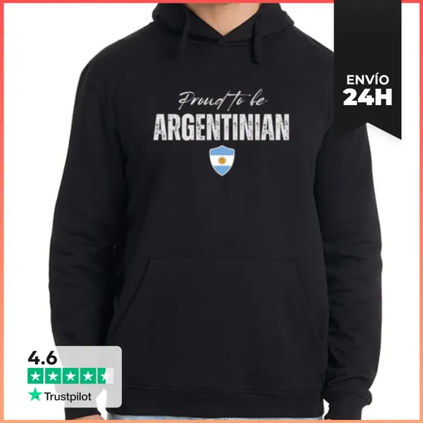 Sudadera Unisex Con Capucha Argentino Orgulloso, Hecho En