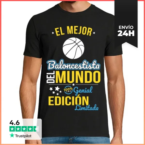 Camiseta Hombre Clásica El Mejor Baloncestista Del Mundo Regalo