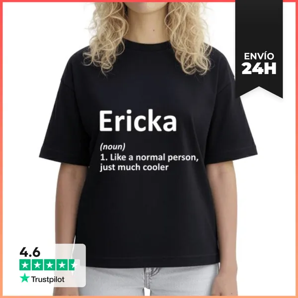 Camiseta Mujer Boxy Definición De Ericka Nombre Personalizado
