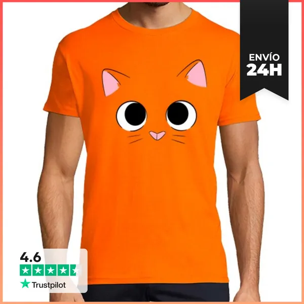 Camiseta Hombre Clásica Cat Face LaTostadora