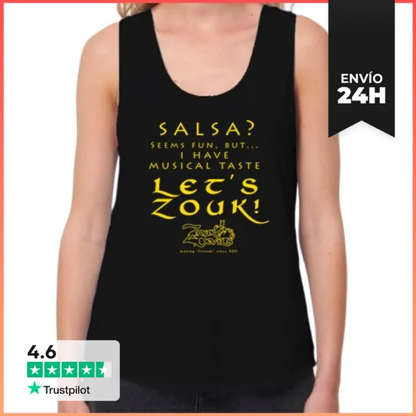 Camiseta Mujer Sin Mangas, Loose Fit Salsa Front - Women