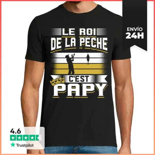 Camiseta Hombre Clásica Pescador Abuelo Pescado Abuelo Pescador