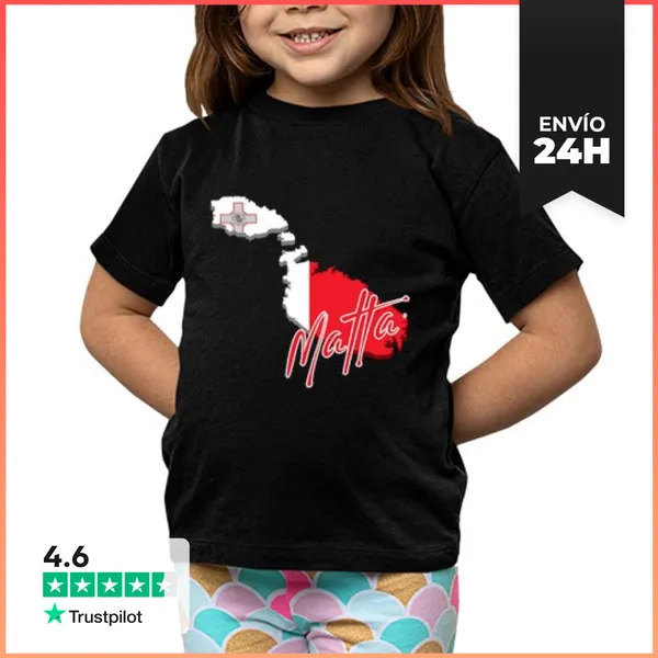 Camiseta Clásica Para Niños Bandera De Malta, Mapa De Malta