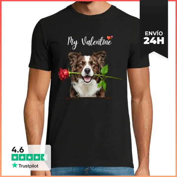 Camiseta Hombre Clásica Amor De Un Border Collie LaTostadora