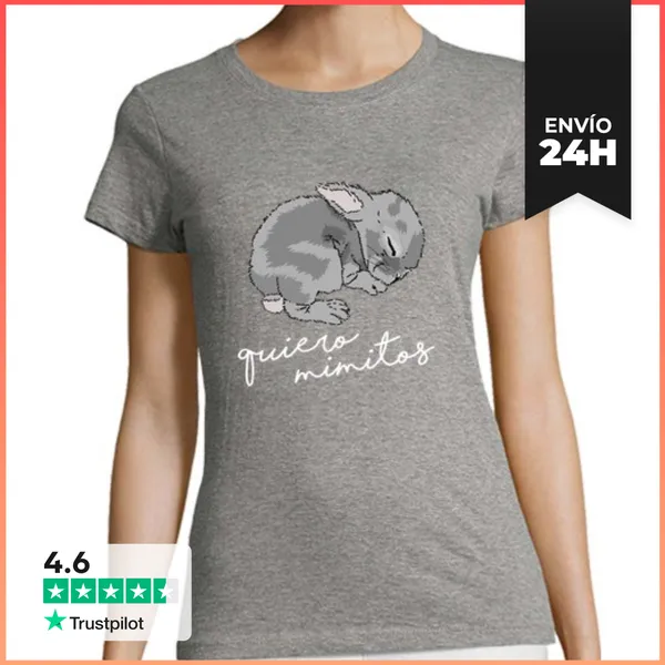 Camiseta Mujer Clásica Conejito. Quiero Mimitos. LB LaTostadora