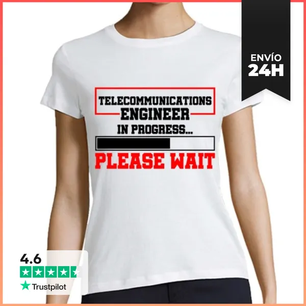 Camiseta Mujer Clásica Ingeniero De Telecomunicaciones En Curs