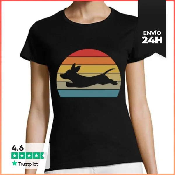 Camiseta Mujer Clásica Regalo Retro Del Perro Del Amor Del Per