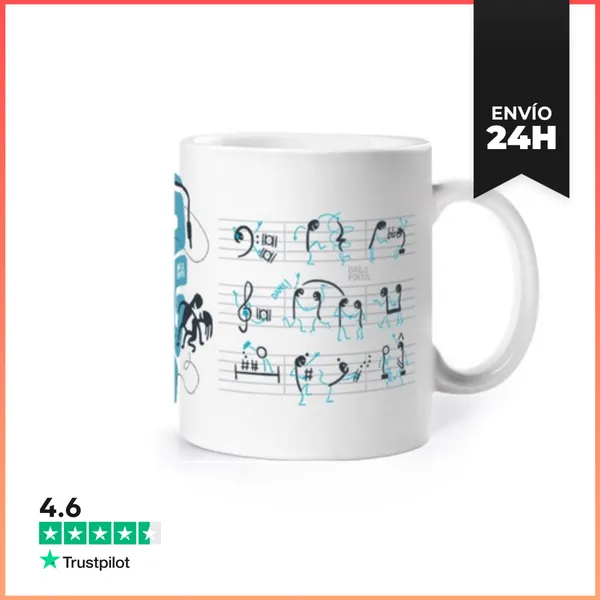 Taza Conga Con Notas Musicales Bailando LaTostadora