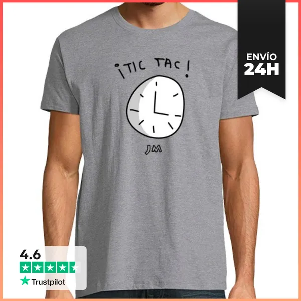 Camiseta Hombre Clásica 14. Reloj / Clock (Inktober 2018)