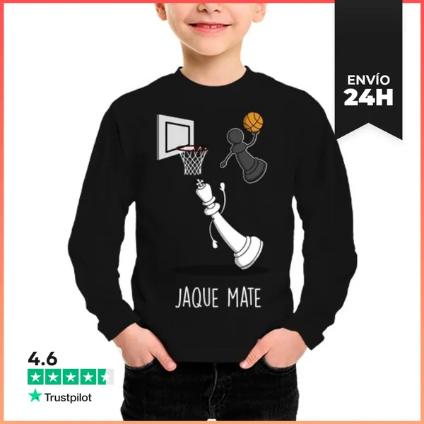 Camiseta Manga Larga Para Niños Jaque Mate Black LaTostadora