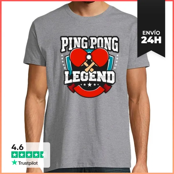 Camiseta Hombre Clásica Ping Pong Legend Table Tennis Funny Gift