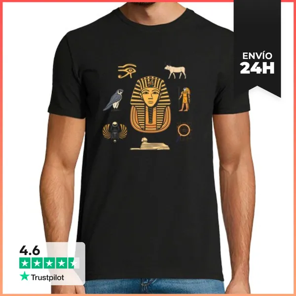 Camiseta Hombre Clásica Egipto Simbolos Egipcios LaTostadora