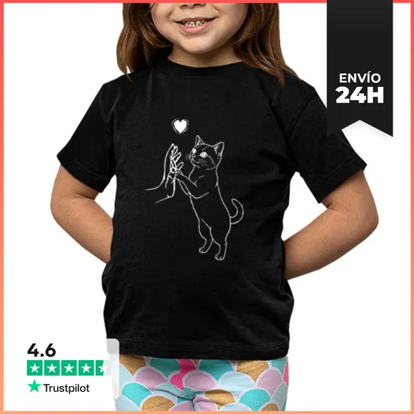 Camiseta Clásica Para Niños Arte De Gato Amante De Los Animales