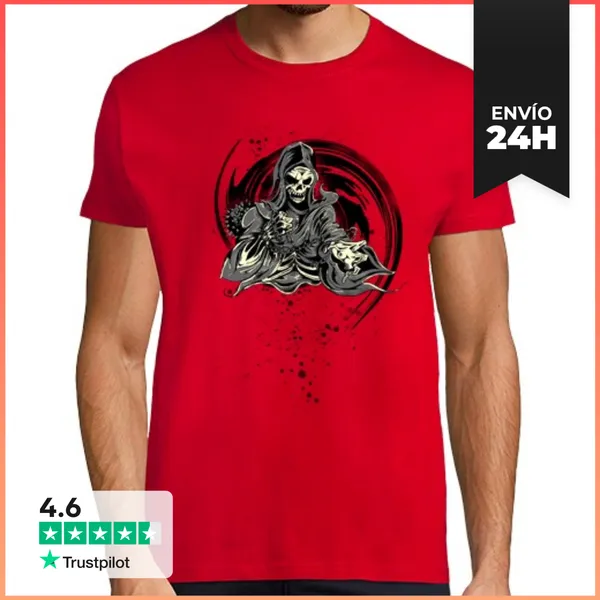 Camiseta Hombre Clásica Grim Reaper Angel De La Muerte