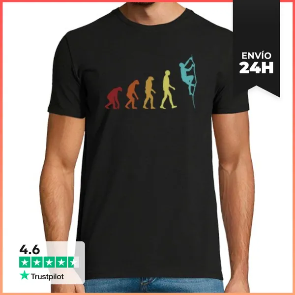 Camiseta Hombre Clásica Escalada Evolución Boulder Deporte