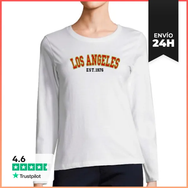 Camiseta Mujer Manga Larga Los Ángeles Est 1976 LaTostadora