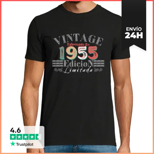 Camiseta Hombre Clásica Vintage Fabricado En 1955 Regalo