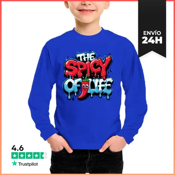 Camiseta Manga Larga Para Niños El Picante De La Vida LaTostadora