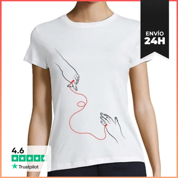 Camiseta Mujer Clásica Hilo Rojo LaTostadora