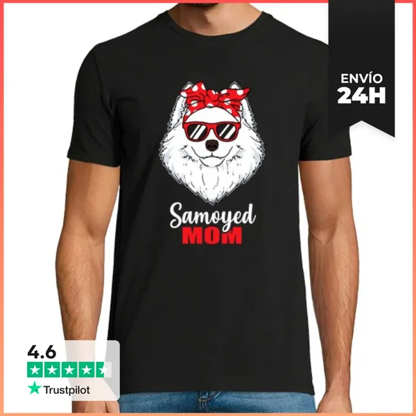 Camiseta Hombre Clásica Cool Samoyed Dog Mom Dog Lover Pet Gift