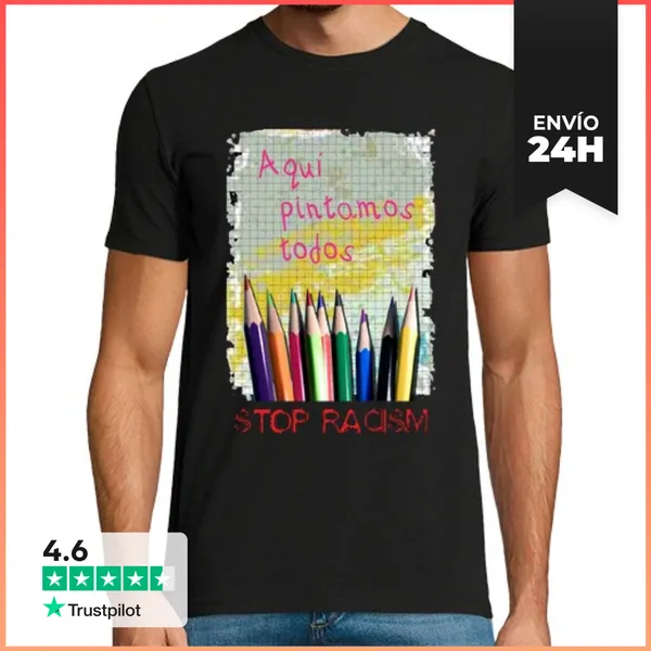 Camiseta Hombre Clásica Stop Racism LaTostadora