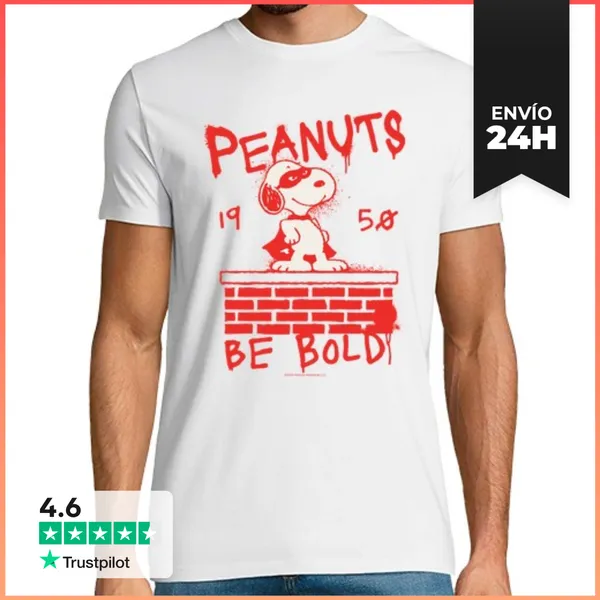 Camiseta Hombre Clásica Peanuts Be Bold 1950 LaTostadora