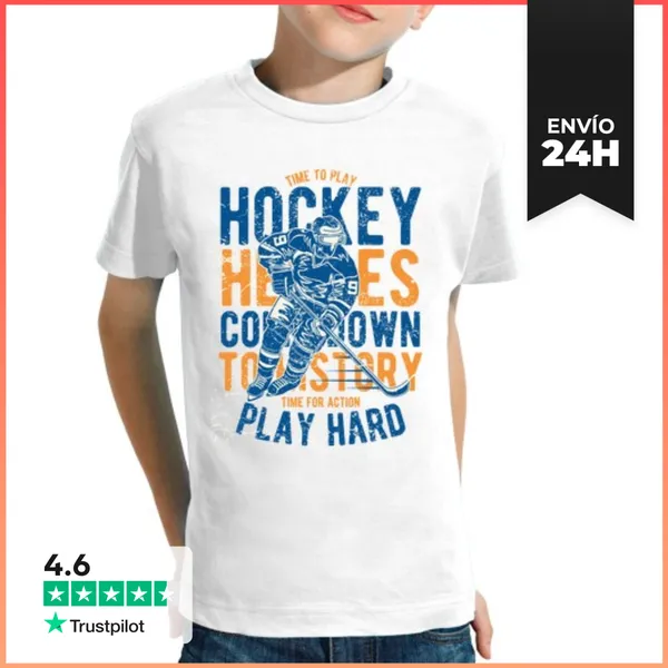 Camiseta Clásica Para Niños Time To Play Hockey LaTostadora