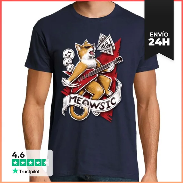 Camiseta Hombre Clásica Meowsic LaTostadora