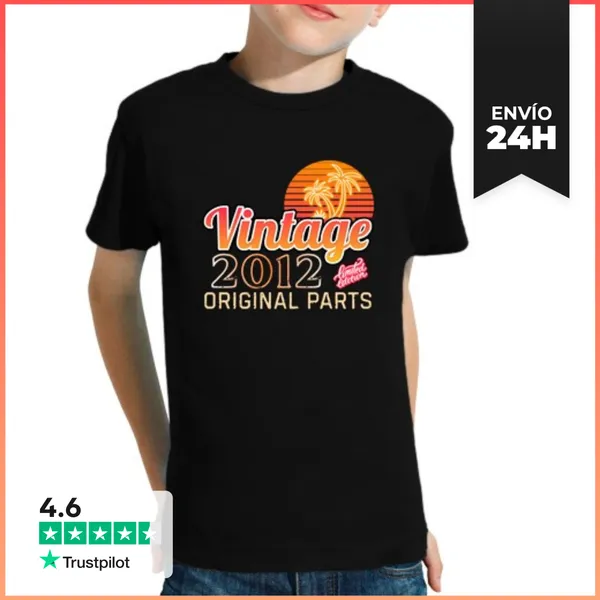 Camiseta Clásica Para Niños Vintage 2012 Original Parts Regalo