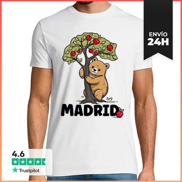 Camiseta Hombre Clásica Oso Y Madroño De Madrid LaTostadora