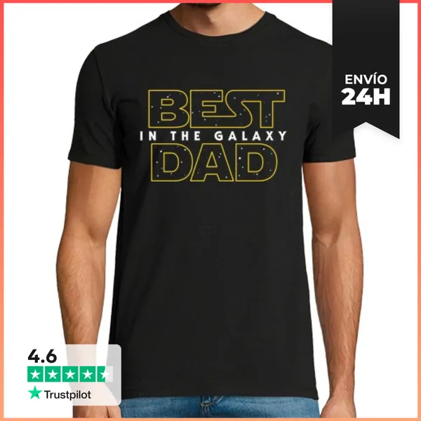 Camiseta Hombre Clásica Best Dad In The Galaxy SW V2 LaTostadora