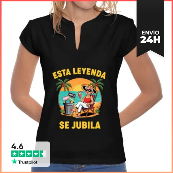 Camiseta Mujer Cuello Mao Estoy Jubilada Fiesta De Jubilación