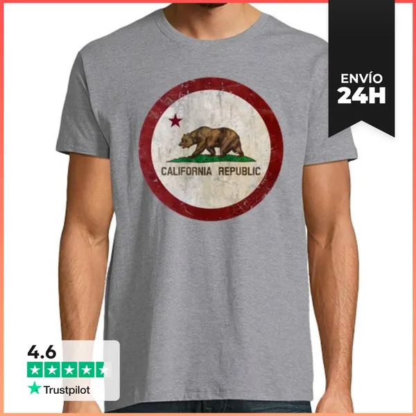 Camiseta Hombre Clásica California Republic Air Force Emblem