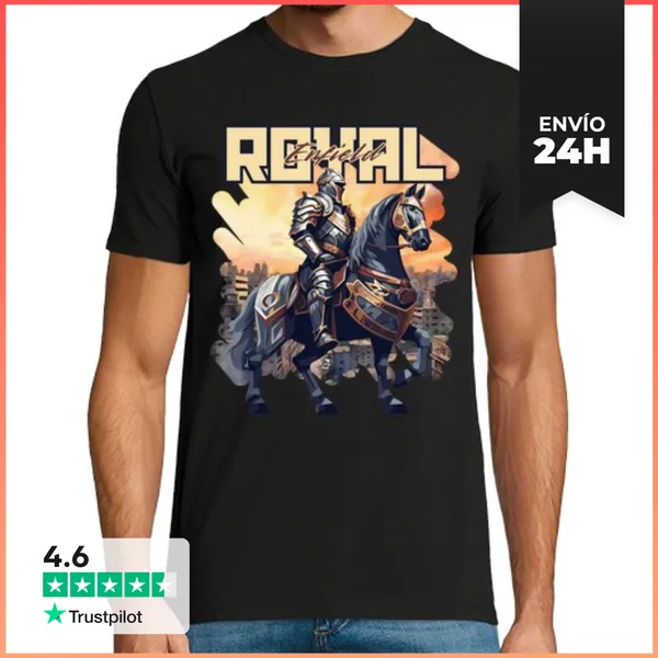 Camiseta Hombre Clásica Royal Enfield Caballero Medieval - Ropa