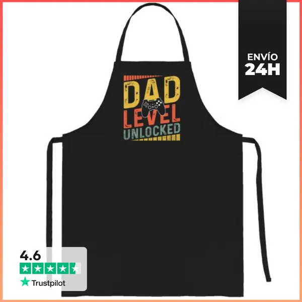 Delantal DAD LEVEL UNLOCKED GAMER RETRO LaTostadora