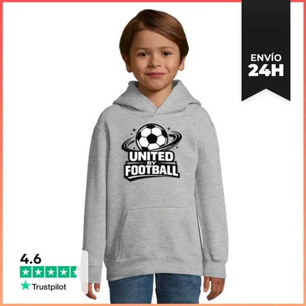 Sudadera Para Niños Con Capucha Unidos Por El Fútbol LaTostadora