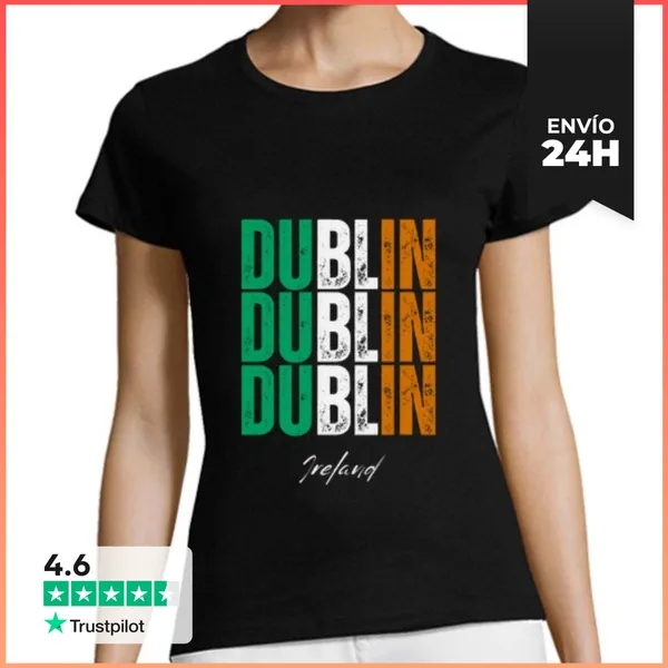 Camiseta Mujer Clásica Amo Dublín, Dublín Irlanda LaTostadora