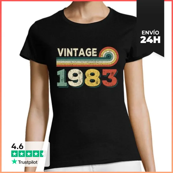 Camiseta Mujer Clásica Vintage 1983 - Cumpleaños 1983 LaTostadora