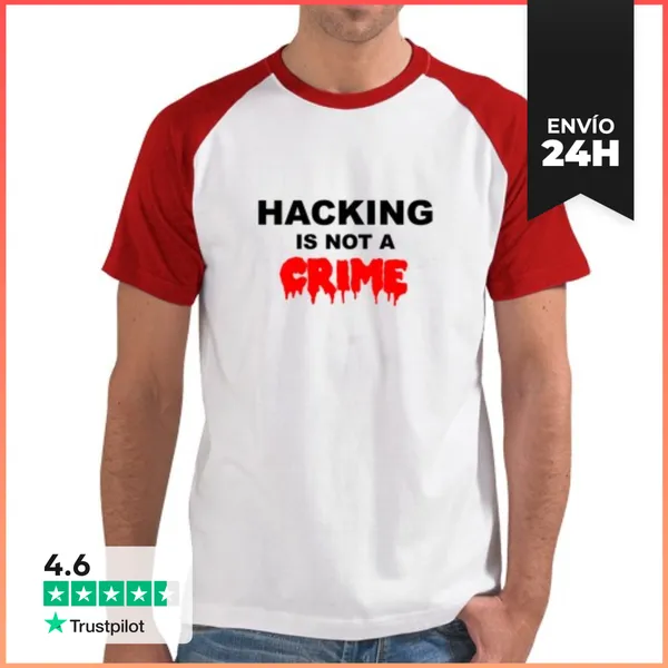 Camiseta Hombre, Estilo Béisbol Camiseta Mangas Color "Hacking Is