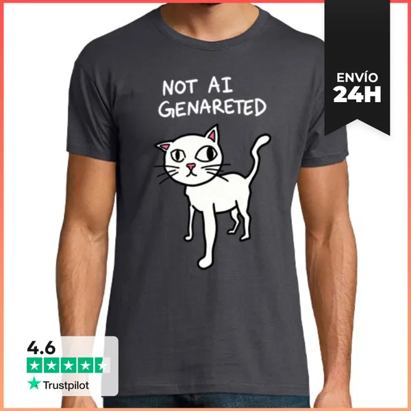 Camiseta Hombre Clásica No Generado Por IA - Sátira De Artista De