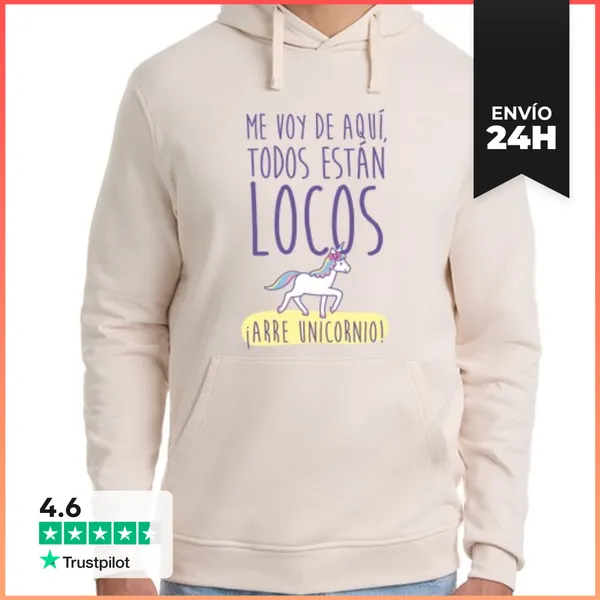 Sudadera Unisex Con Capucha Arre Unicornio LaTostadora