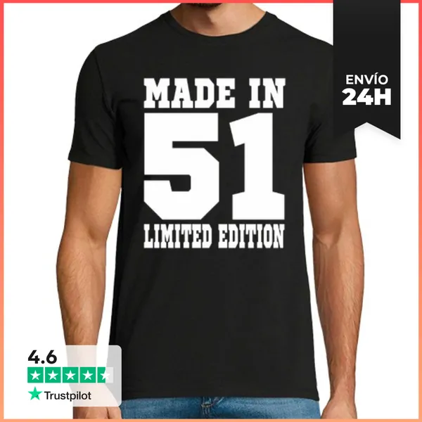Camiseta Hombre Clásica Hecho En 1951 Edición Limitada