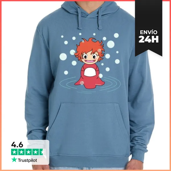 Sudadera Unisex Con Capucha Kokeshi Ponyo LaTostadora